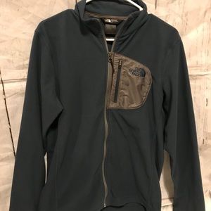North Face full zip fleece jacket steel blue Small